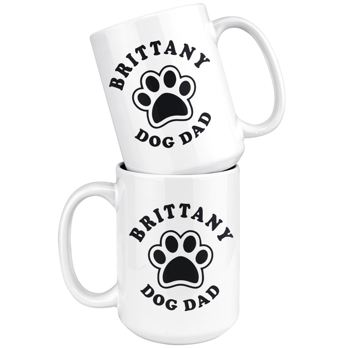 Brittany Dog Dad Coffee / Tea Ceramic Mug - 11oz / 15oz