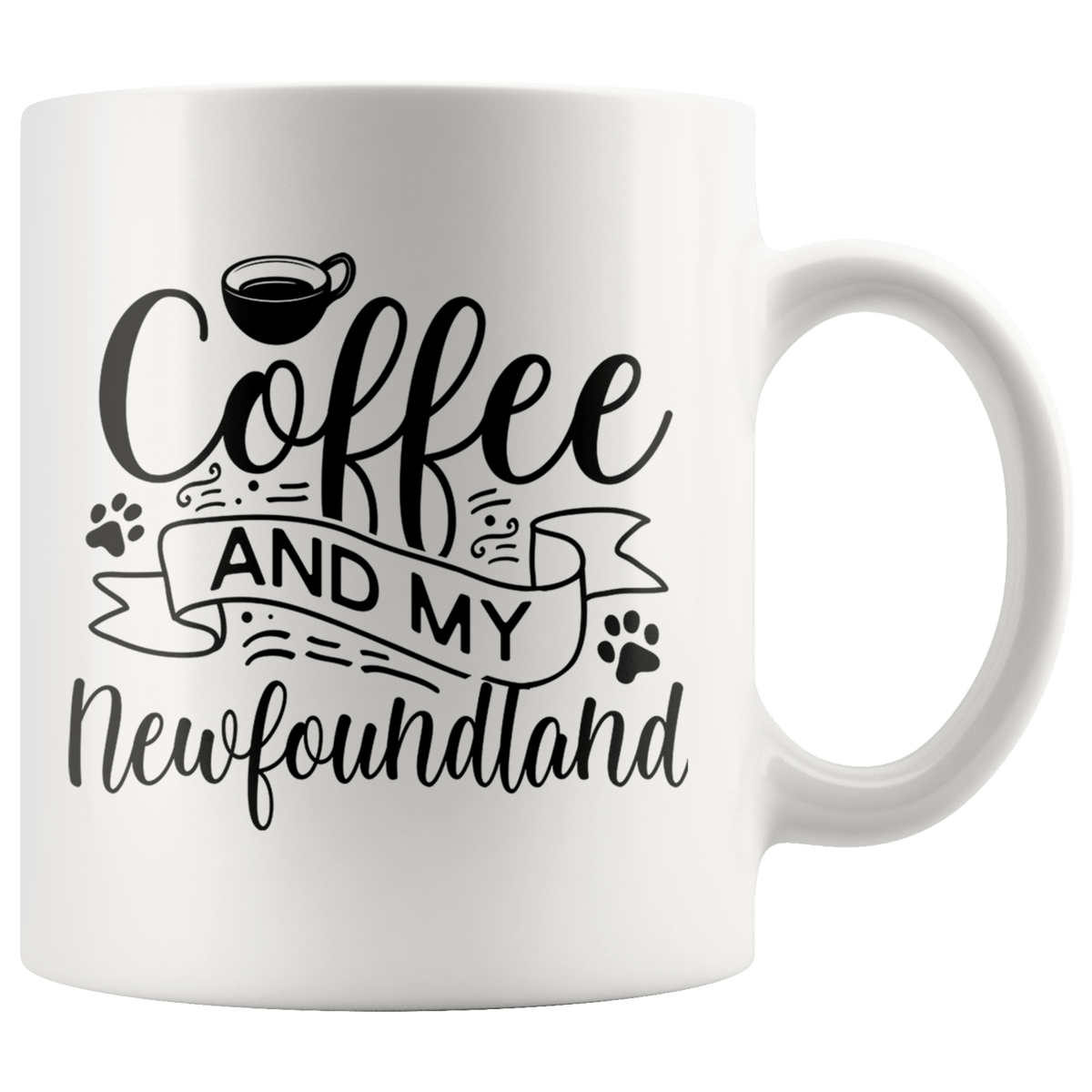 Newfoundland Coffee and my Dog Coffee / Tea Ceramic Mug - 11oz / 15oz Drinkware 11oz Mug