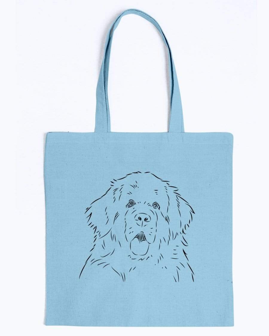 Newfoundland Doodle Dogs Canvas Tote Bag Accessories Light Blue / M