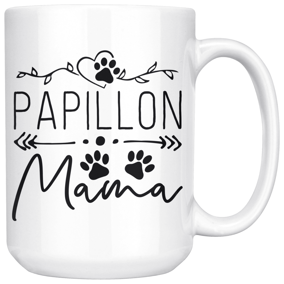 Papillon Dog Mama Coffee / Tea Ceramic Mug - 11oz / 15oz Drinkware 15oz Mug