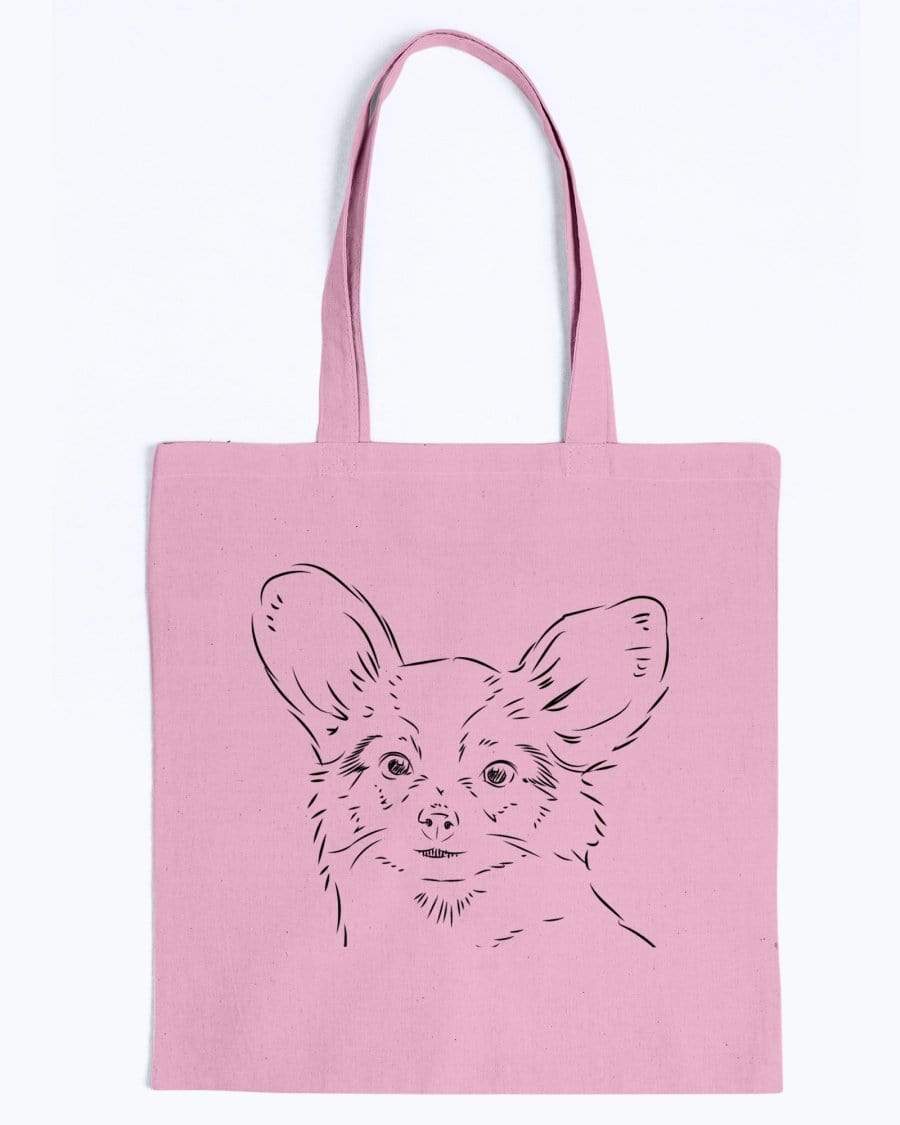 Papillon Doodle Dogs Canvas Tote Bag Accessories Pink / M