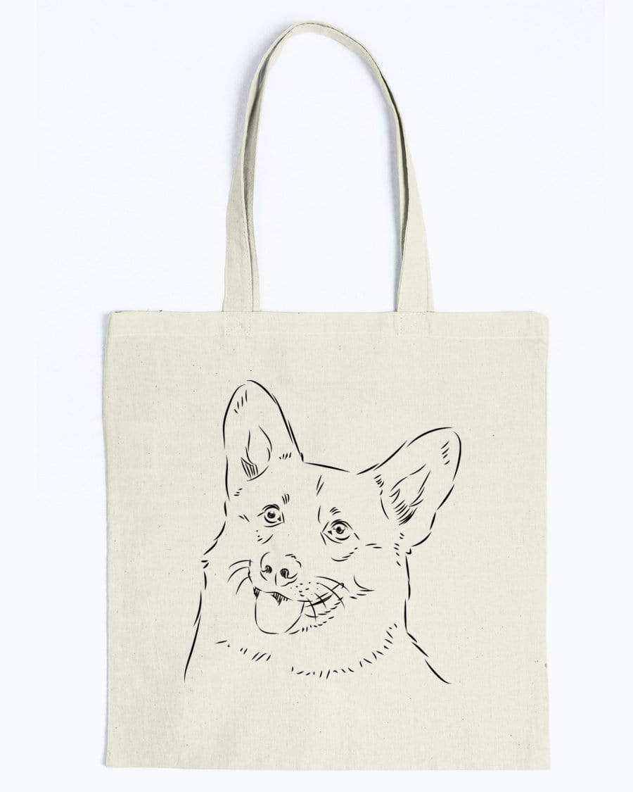 Pembroke Welsh Corgi Doodle Dogs Canvas Tote Bag Accessories Natural / M