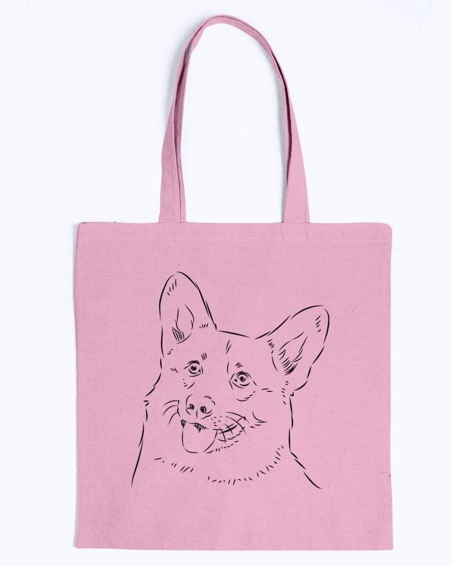 Pembroke Welsh Corgi Doodle Dogs Canvas Tote Bag Accessories Pink / M