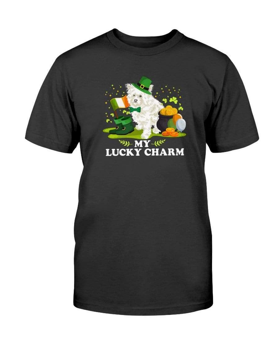 Pomapoo St. Patricks Day My Lucky Charm Unisex T-Shirt Shirts Black / S