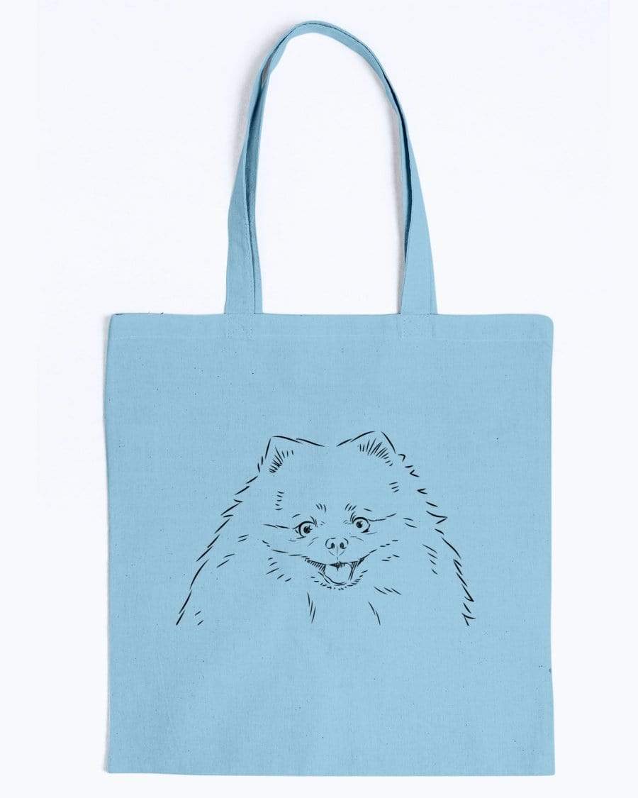 Pomeranian Doodle Dogs Canvas Tote Bag Accessories Light Blue / M