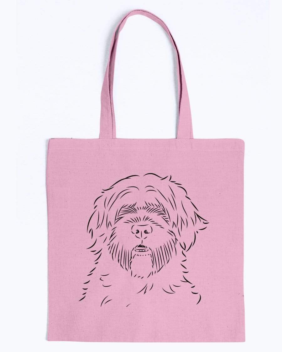 Portuguese Water Dog Doodle Dogs Canvas Tote Bag Accessories Pink / M