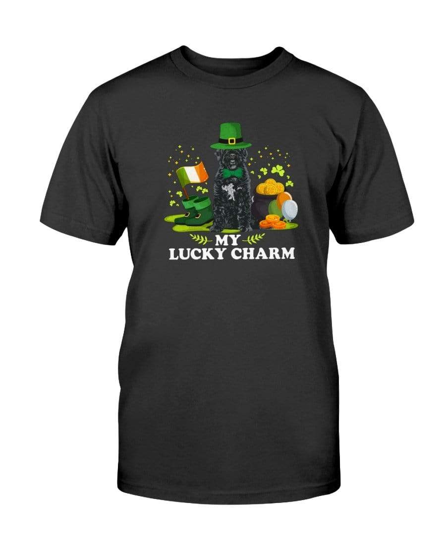 Portuguese Water Dog St. Patricks Day My Lucky Charm Unisex T-Shirt Shirts Black / S