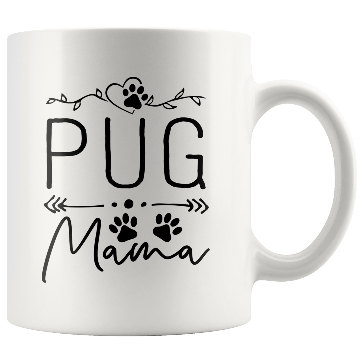Pug Dog Mama Coffee / Tea Ceramic Mug - 11oz / 15oz Drinkware 11oz Mug
