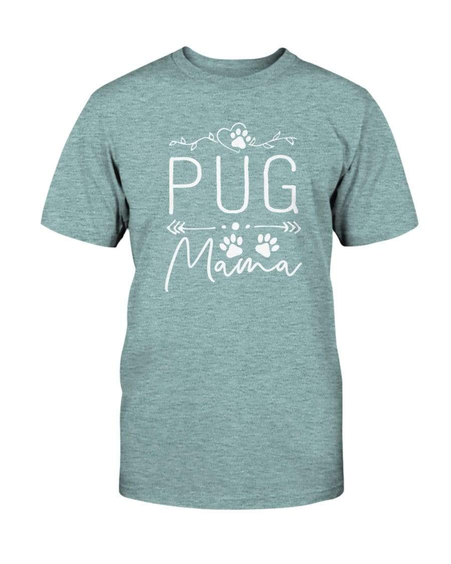 Pug Dog Mama Super Soft Unisex T-Shirt Shirts Heather Ice Blue / S