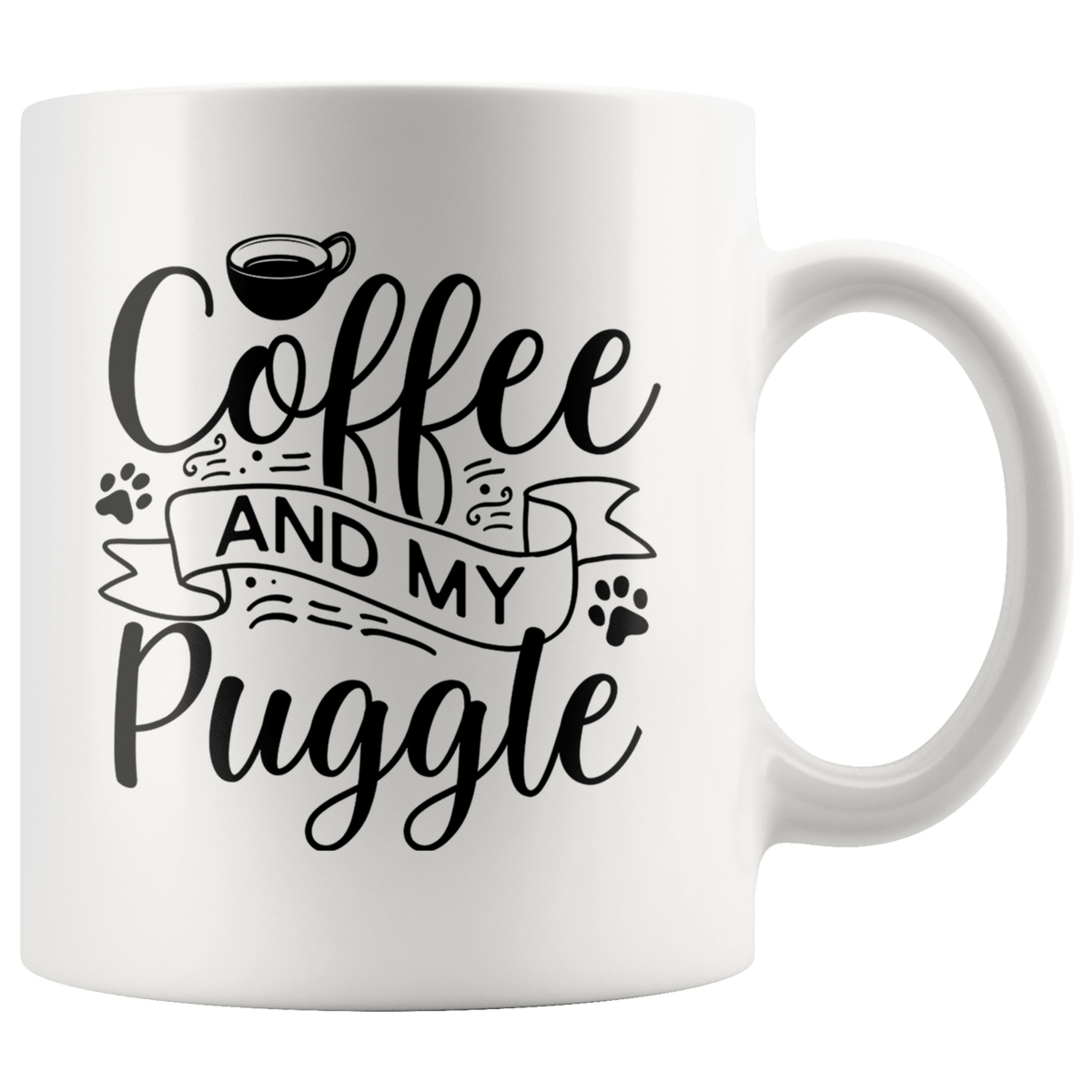 Puggle Coffee and my Dog Coffee / Tea Ceramic Mug - 11oz / 15oz Drinkware 11oz Mug