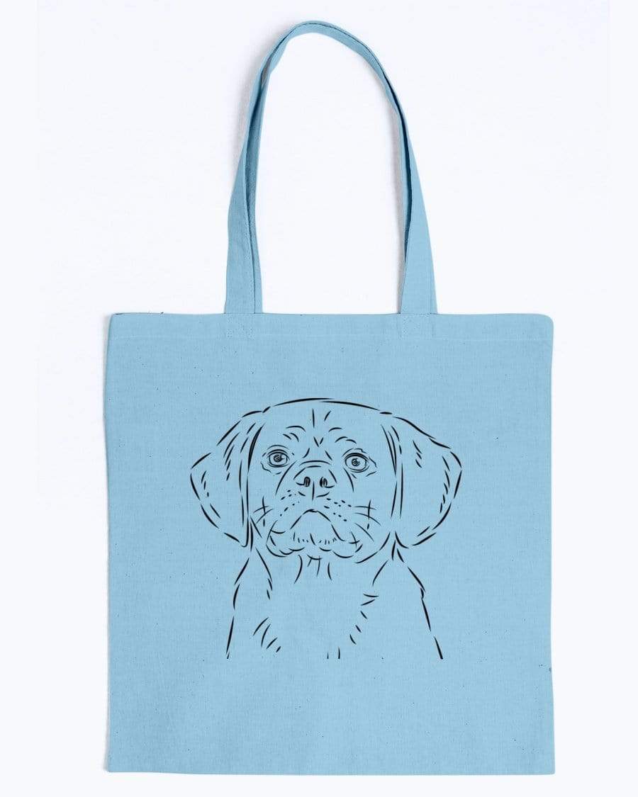 Puggle Doodle Dogs Canvas Tote Bag Accessories Light Blue / M