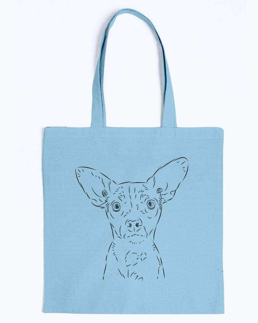 Rat Terrier Doodle Dogs Canvas Tote Bag Accessories Light Blue / M