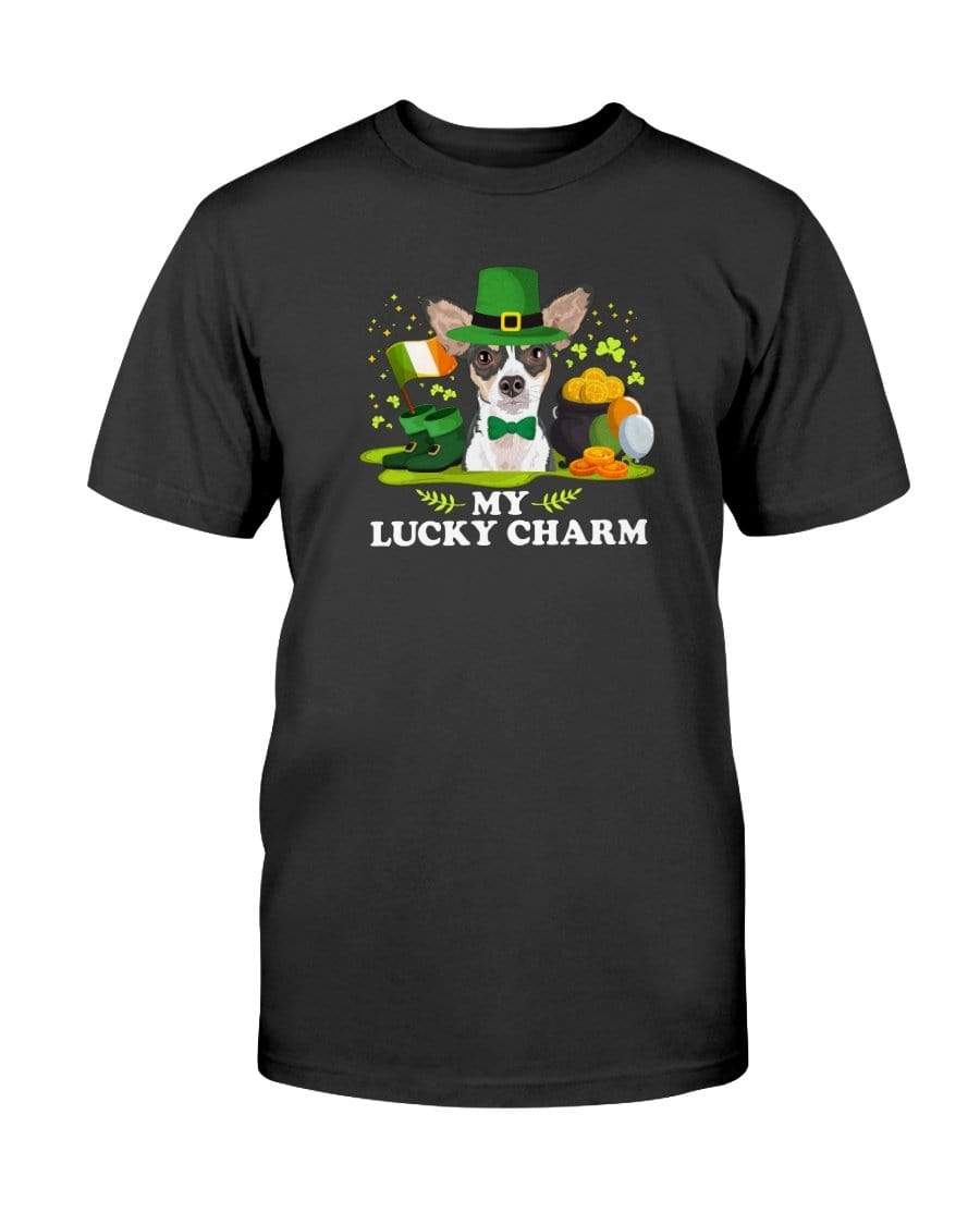 Rat Terrier St. Patricks Day My Lucky Charm Unisex T-Shirt Shirts Black / S