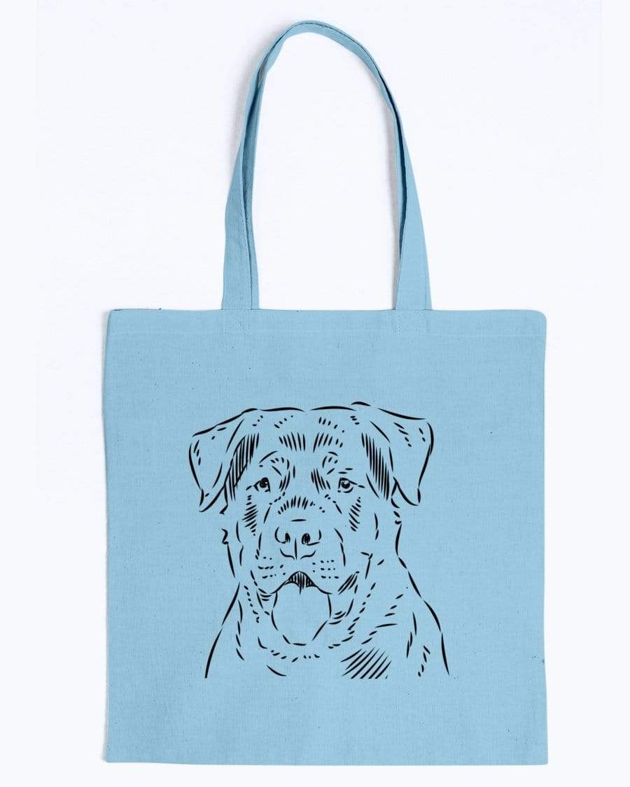 Rottweiler Doodle Dogs Canvas Tote Bag Accessories Light Blue / M