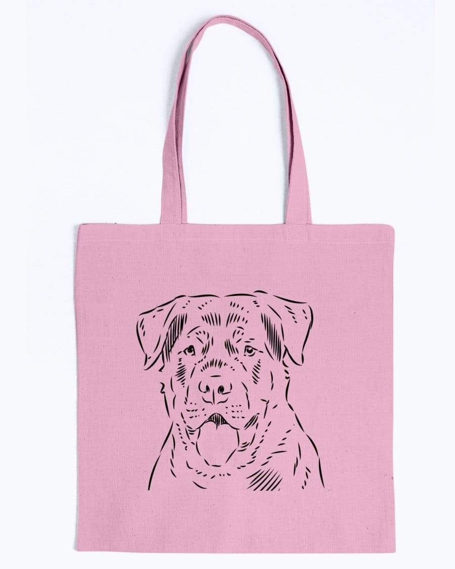 Rottweiler Doodle Dogs Canvas Tote Bag Accessories Pink / M