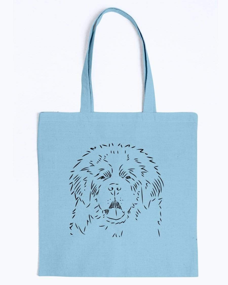 Saint Bernard Doodle Dogs Canvas Tote Bag Accessories Light Blue / M