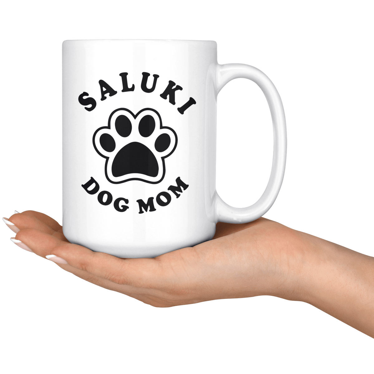 Saluki Dog Mom Coffee / Tea Ceramic Mug - 11oz / 15oz Drinkware