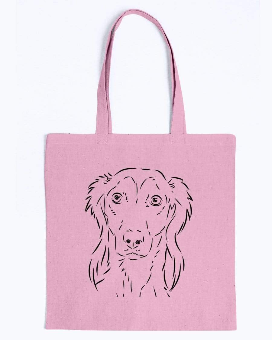 Saluki Doodle Dogs Canvas Tote Bag Accessories Pink / M