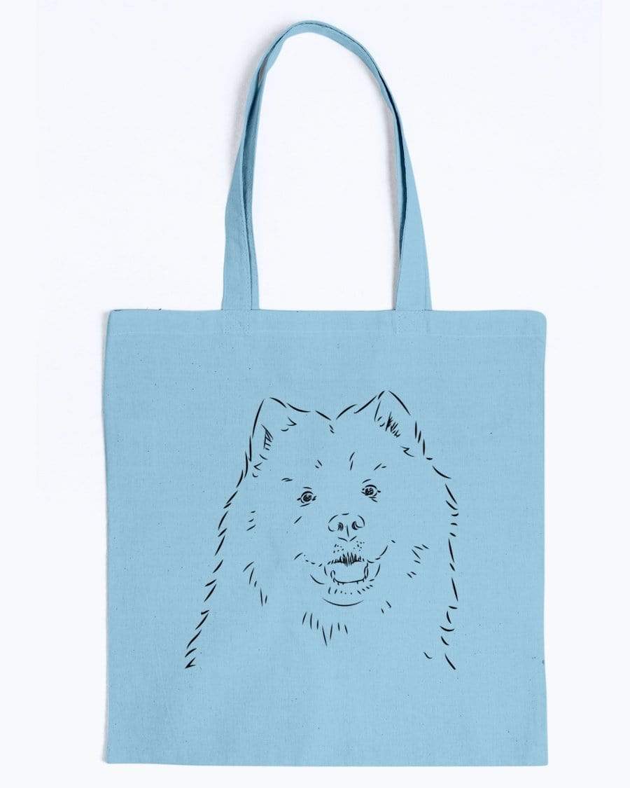 Samoyed Doodle Dogs Canvas Tote Bag Accessories Light Blue / M