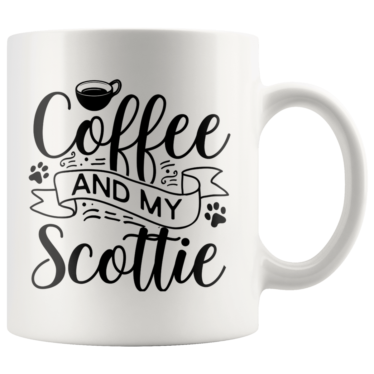 Scottish Terrier Coffee and my Dog Coffee / Tea Ceramic Mug - 11oz / 15oz Drinkware 11oz Mug