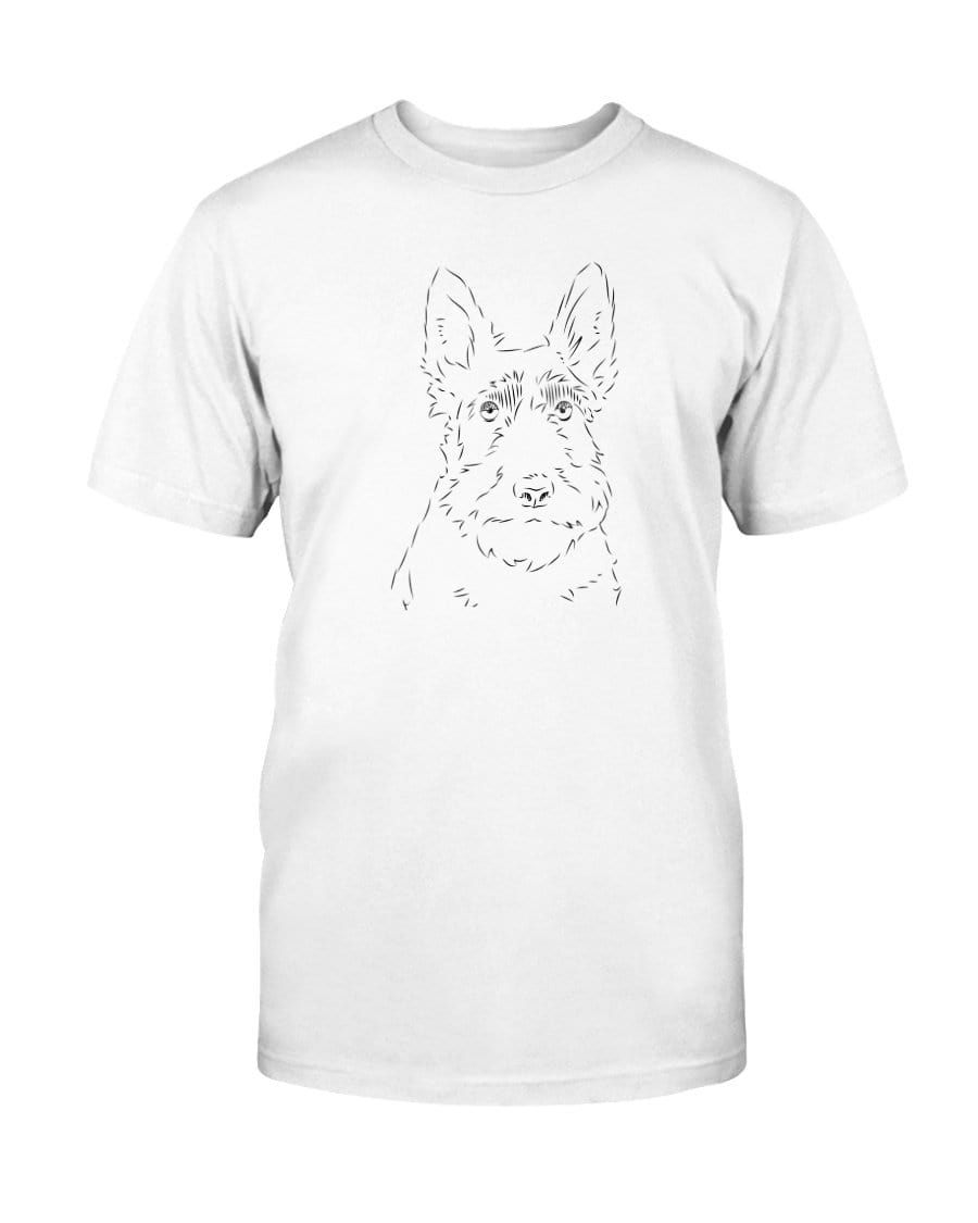 Scottish Terrier Doodle Doggies Super Soft Unisex T-Shirt Shirts Solid White Blender / S