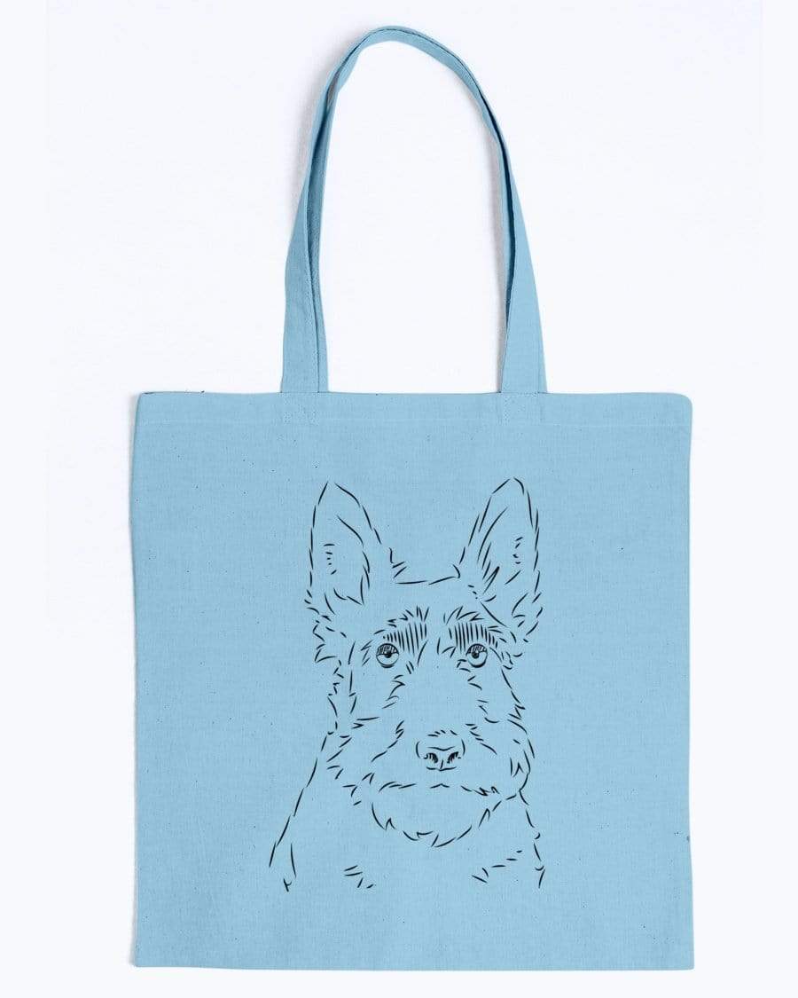 Scottish Terrier Doodle Dogs Canvas Tote Bag Accessories Light Blue / M