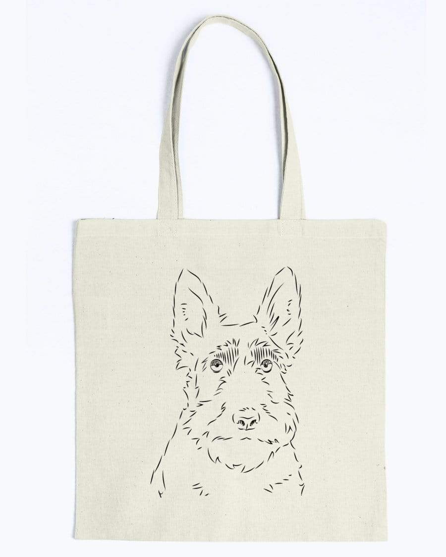 Scottish Terrier Doodle Dogs Canvas Tote Bag Accessories Natural / M