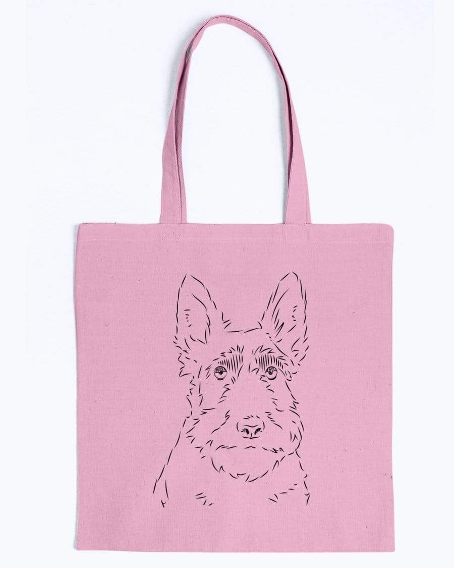 Scottish Terrier Doodle Dogs Canvas Tote Bag Accessories Pink / M