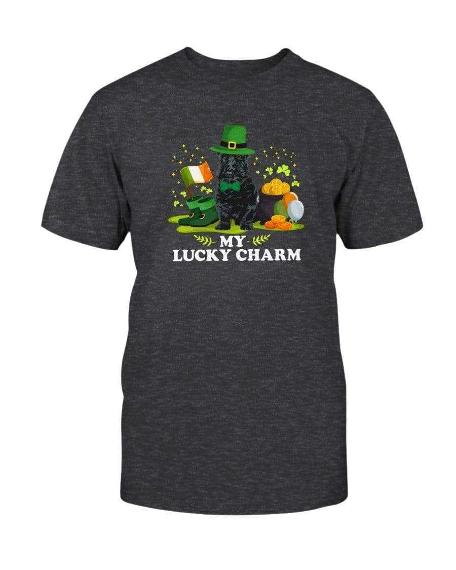 Scottish Terrier St. Patricks Day My Lucky Charm Unisex T-Shirt Shirts Dark Grey Heather / S