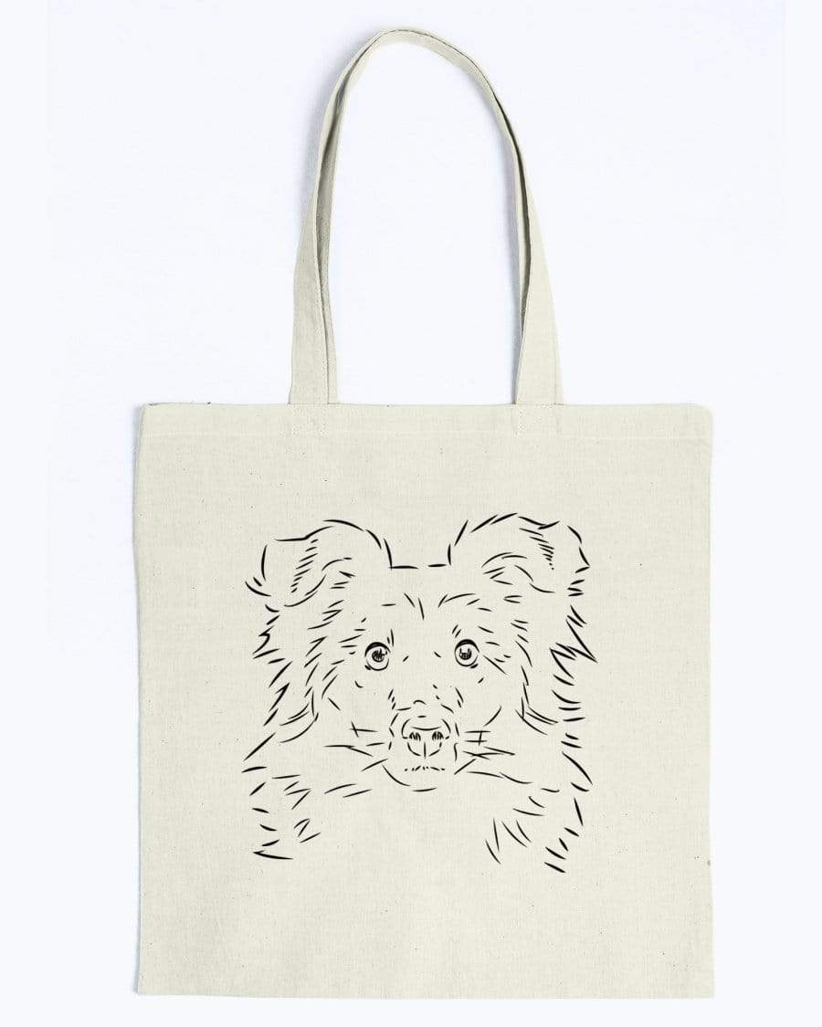 Shetland Sheepdog Doodle Dogs Canvas Tote Bag Accessories Natural / M