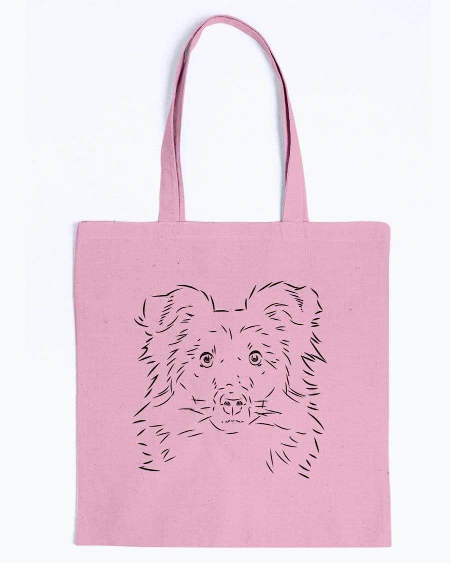 Shetland Sheepdog Doodle Dogs Canvas Tote Bag Accessories Pink / M