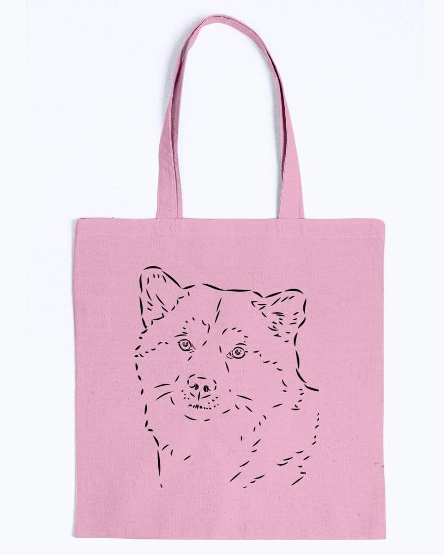 Shiba Inu Doodle Dogs Canvas Tote Bag Accessories Pink / M