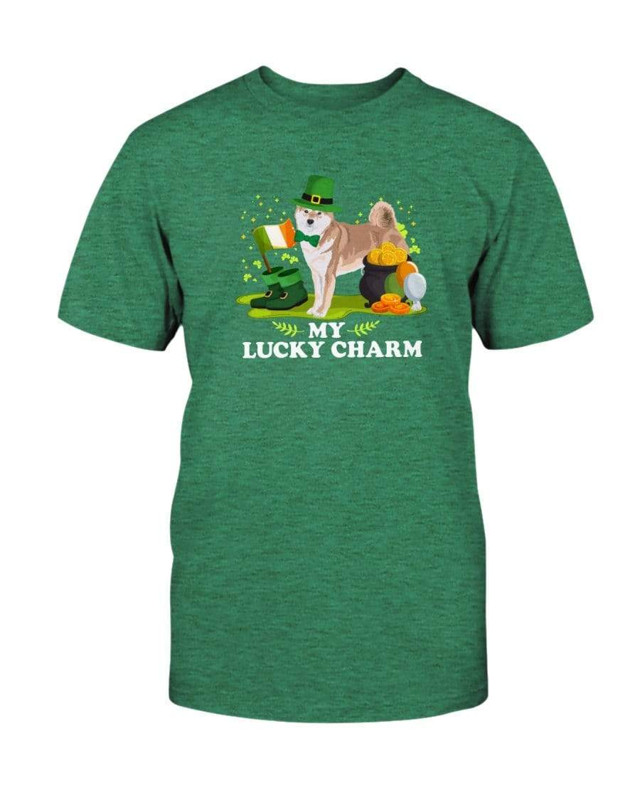 Shiba Inu St. Patricks Day My Lucky Charm Unisex T-Shirt Shirts Heather Kelly / S