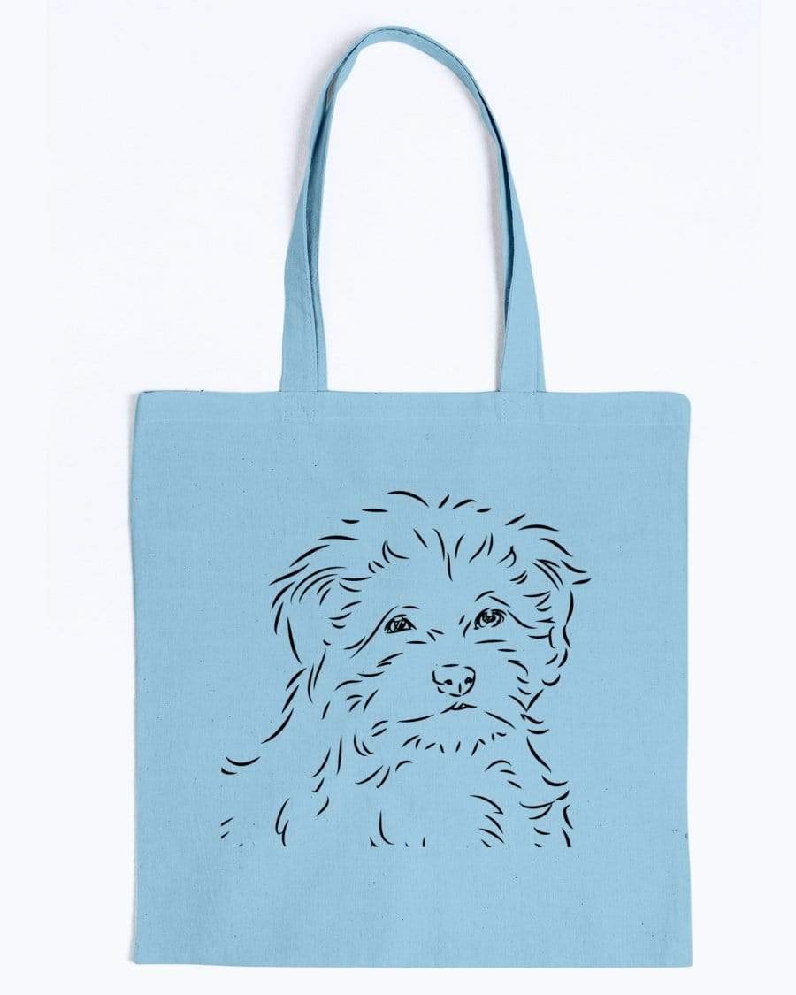 Shih Poo Doodle Dogs Canvas Tote Bag Accessories Light Blue / M