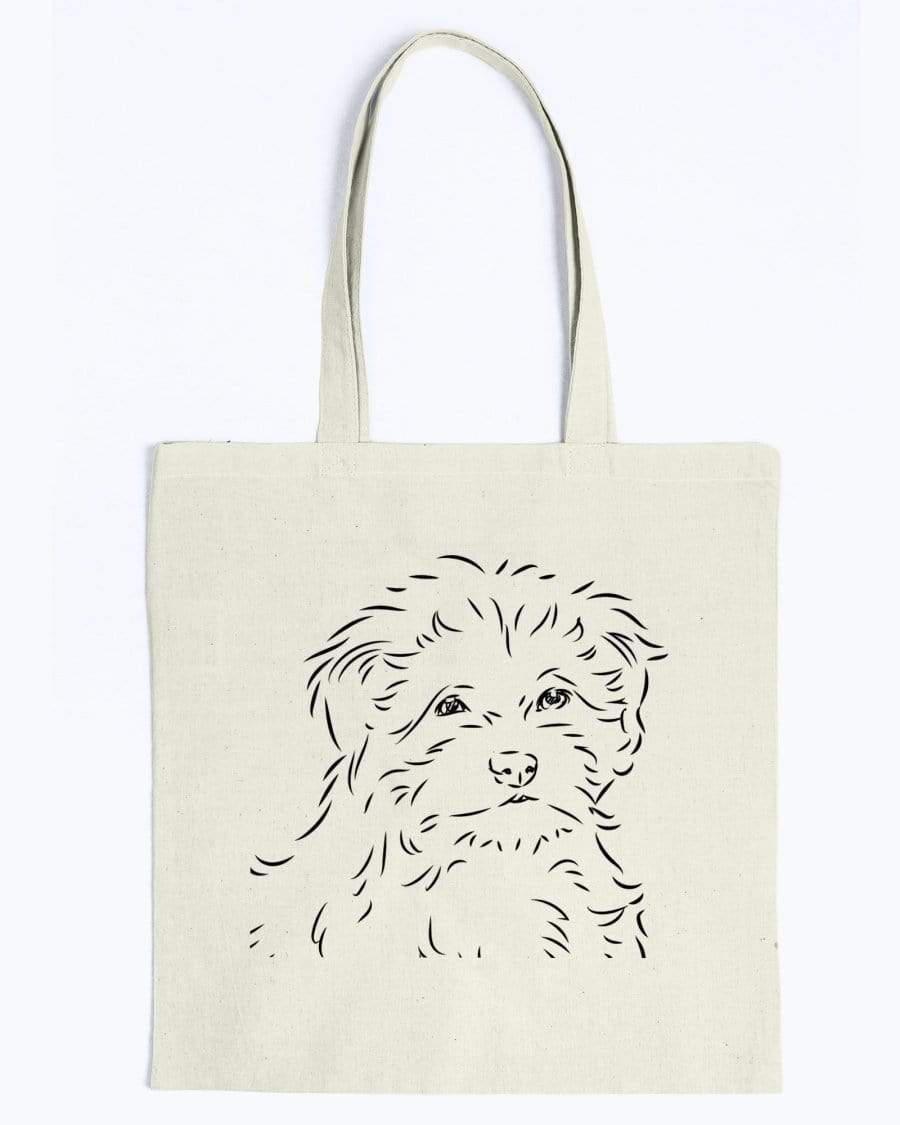 Shih Poo Doodle Dogs Canvas Tote Bag Accessories Natural / M
