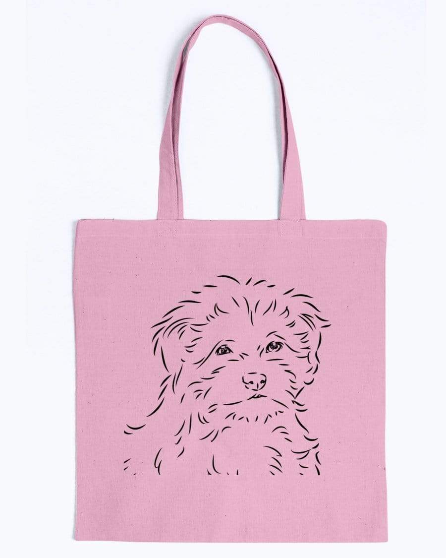 Shih Poo Doodle Dogs Canvas Tote Bag Accessories Pink / M