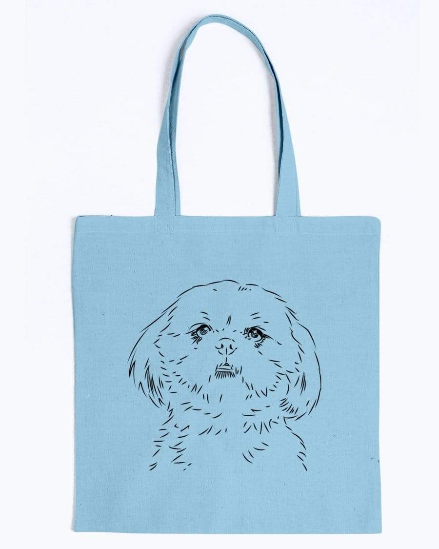 Shih Tzu Doodle Dogs Canvas Tote Bag Accessories Light Blue / M