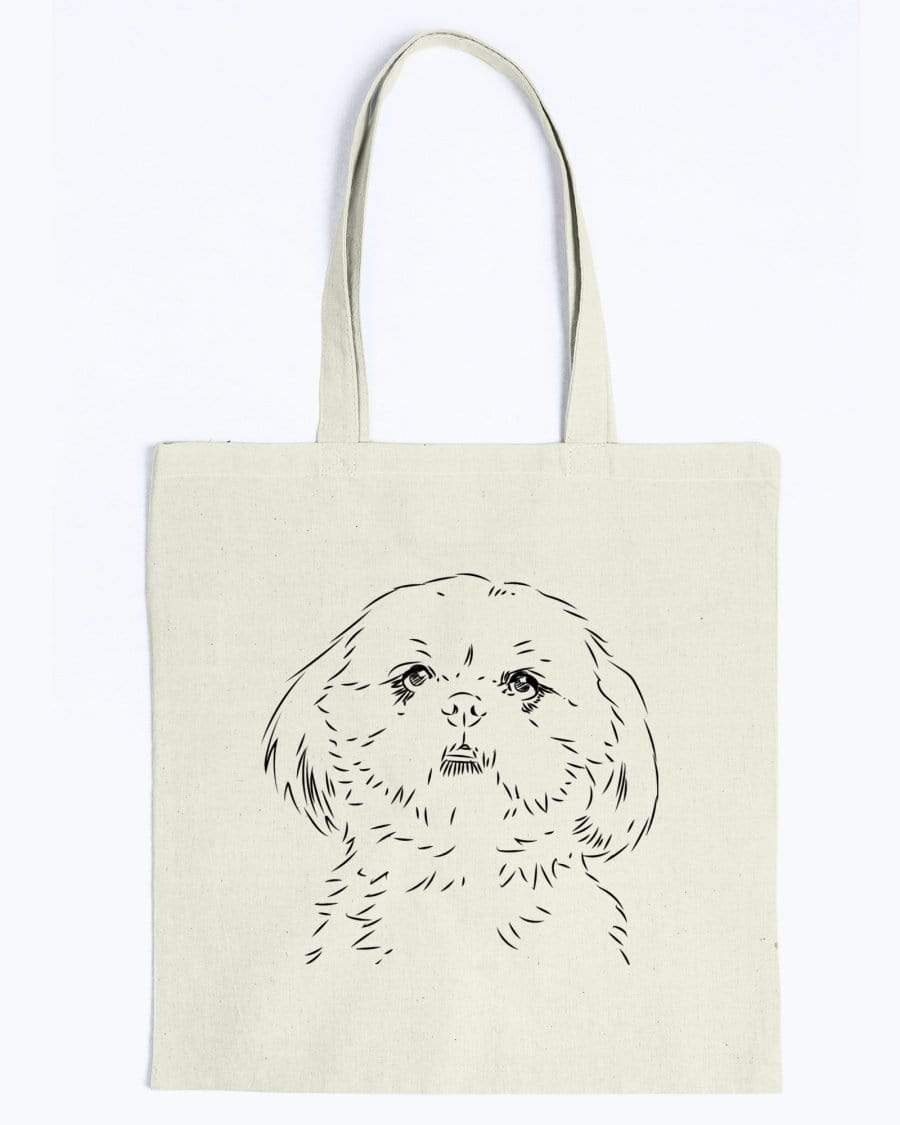 Shih Tzu Doodle Dogs Canvas Tote Bag Accessories Natural / M