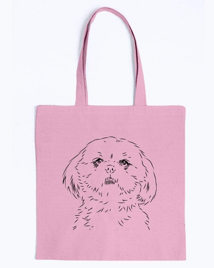 Shih Tzu Doodle Dogs Canvas Tote Bag Accessories Pink / M