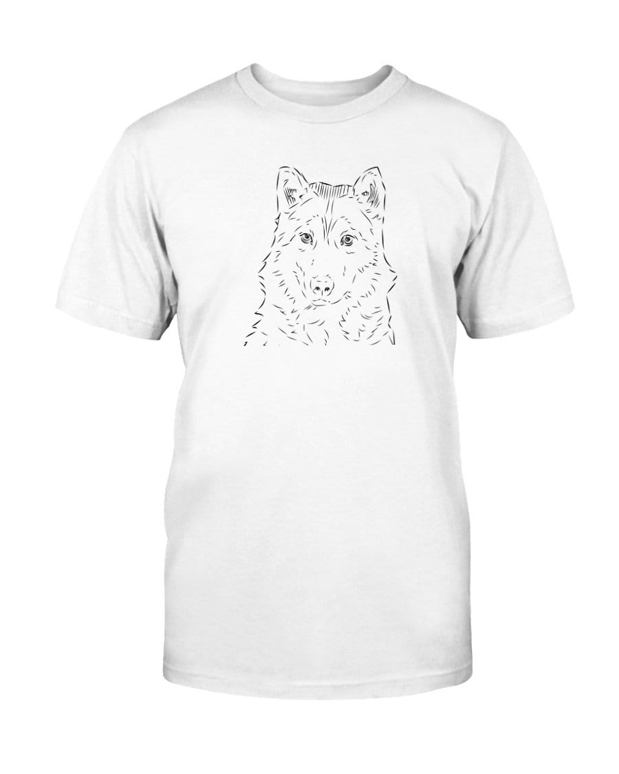 Siberian Husky Doodle Doggies Super Soft Unisex T-Shirt Shirts Solid White Blender / S