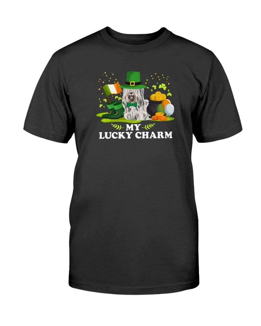 Skye Terrier St. Patricks Day My Lucky Charm Unisex T-Shirt Shirts Black / S