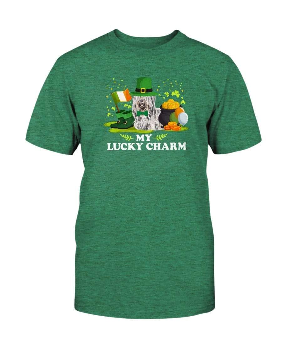 Skye Terrier St. Patricks Day My Lucky Charm Unisex T-Shirt Shirts Heather Kelly / S