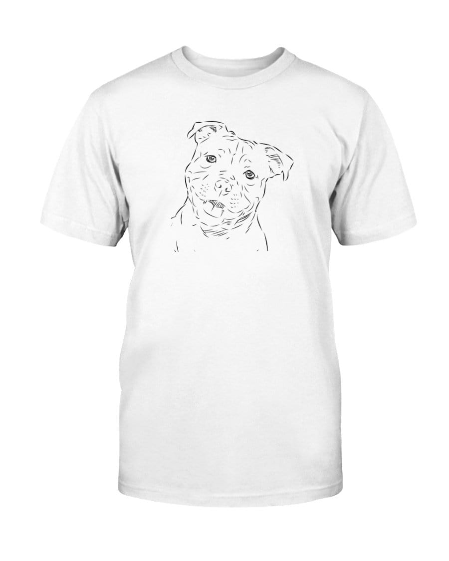 Staffordshire Bull Terrier Doodle Doggies Super Soft Unisex T-Shirt Shirts Solid White Blender / S