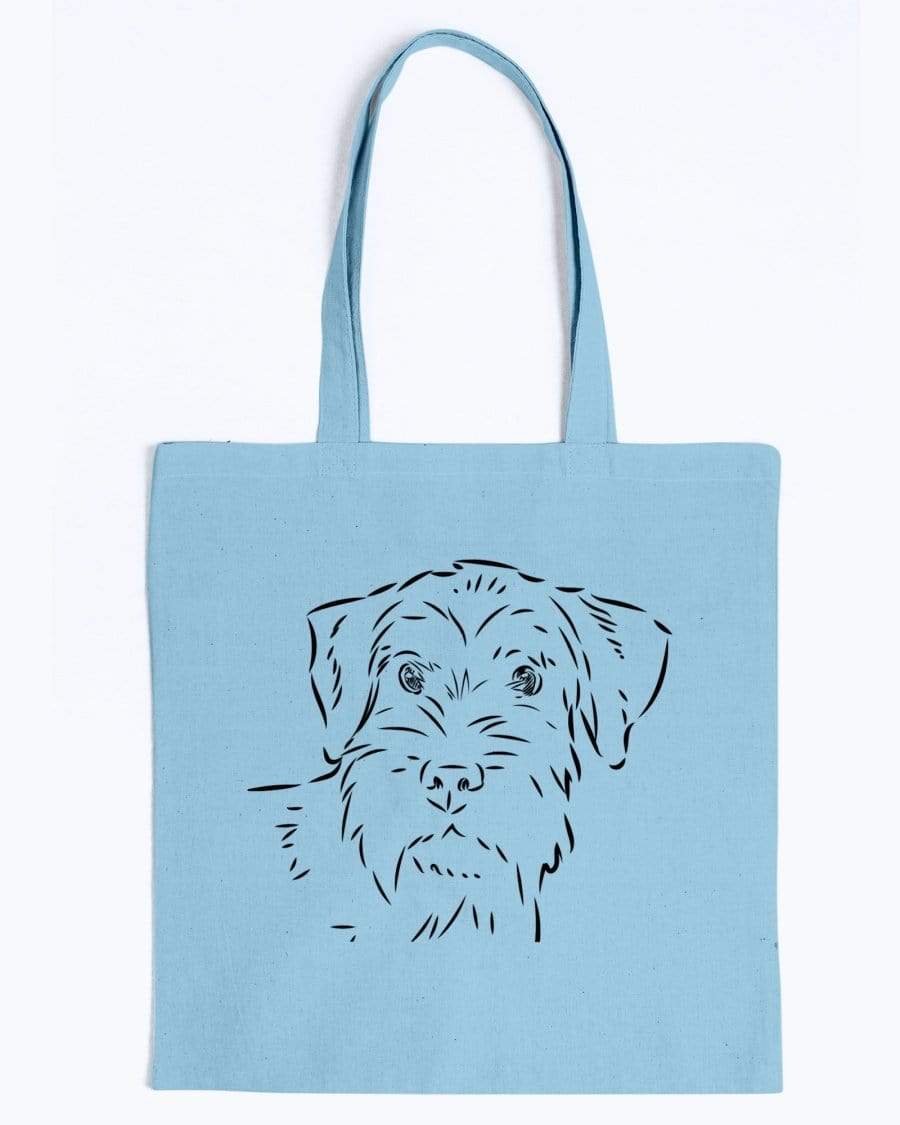 Standard Schnauzer Doodle Dogs Canvas Tote Bag Accessories Light Blue / M