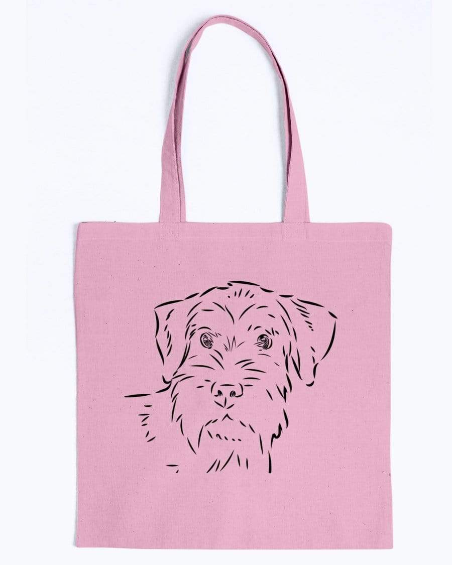 Standard Schnauzer Doodle Dogs Canvas Tote Bag Accessories Pink / M