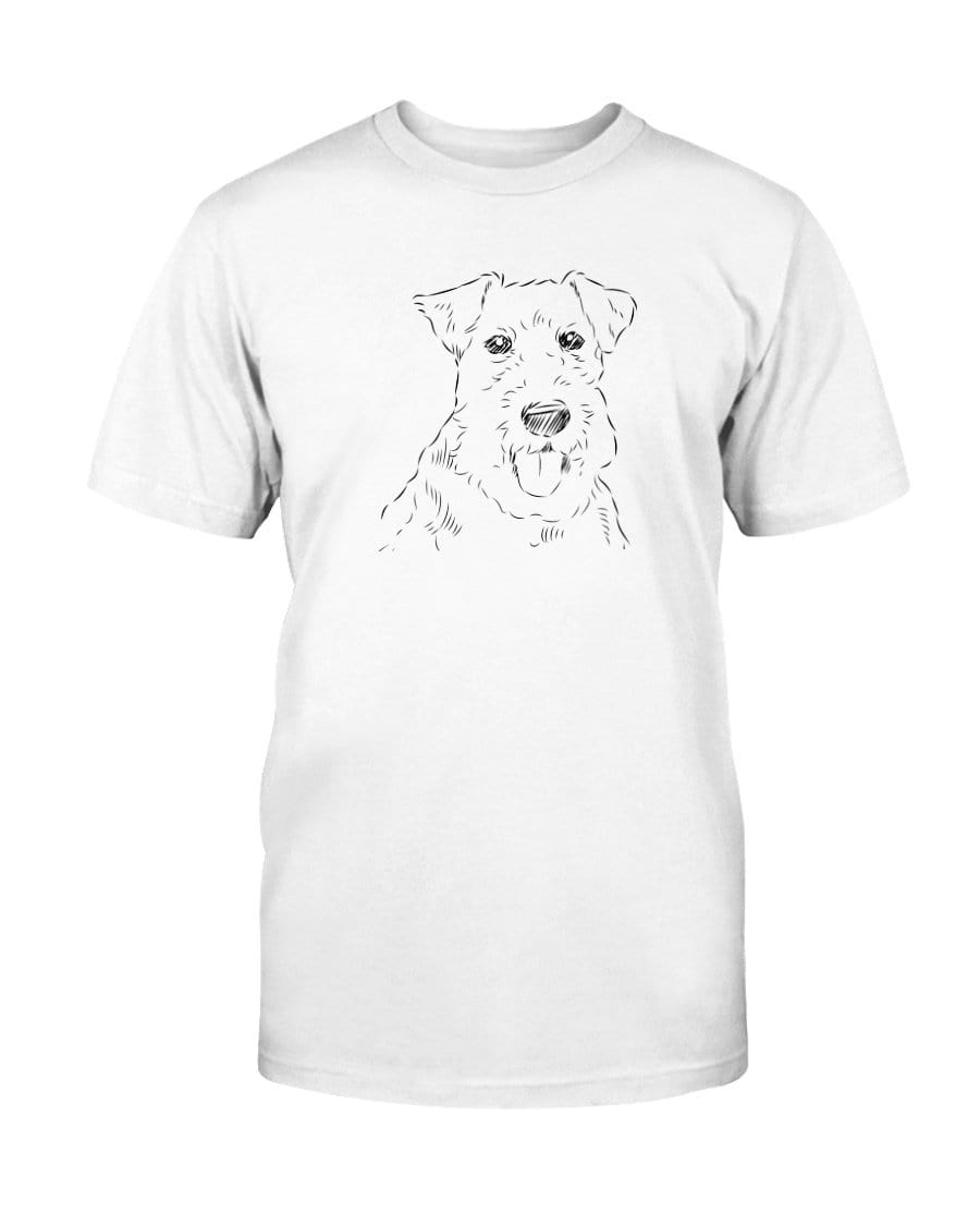 Welsh Terrier Doodle Doggies Super Soft Unisex T-Shirt Shirts Solid White Blender / S