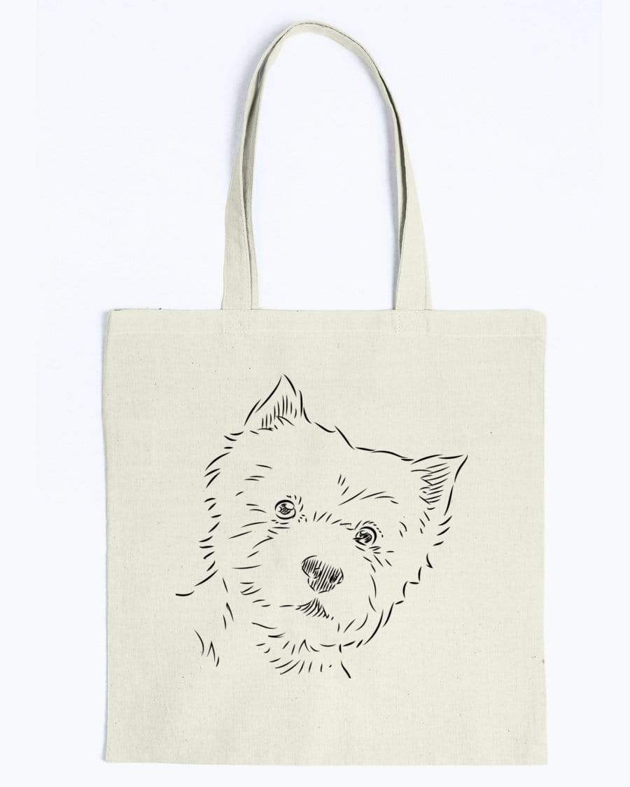 West Highland Terrier Doodle Dogs Canvas Tote Bag Accessories Natural / M