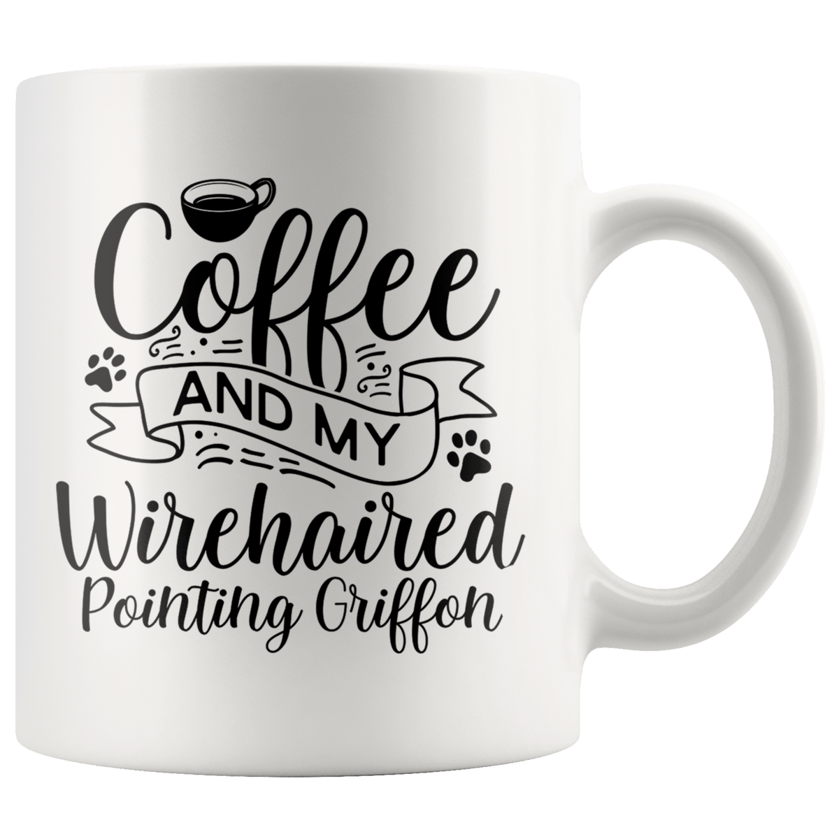 Wirehaired Pointing Griffon Coffee and my Dog Coffee / Tea Ceramic Mug - 11oz / 15oz Drinkware 11oz Mug